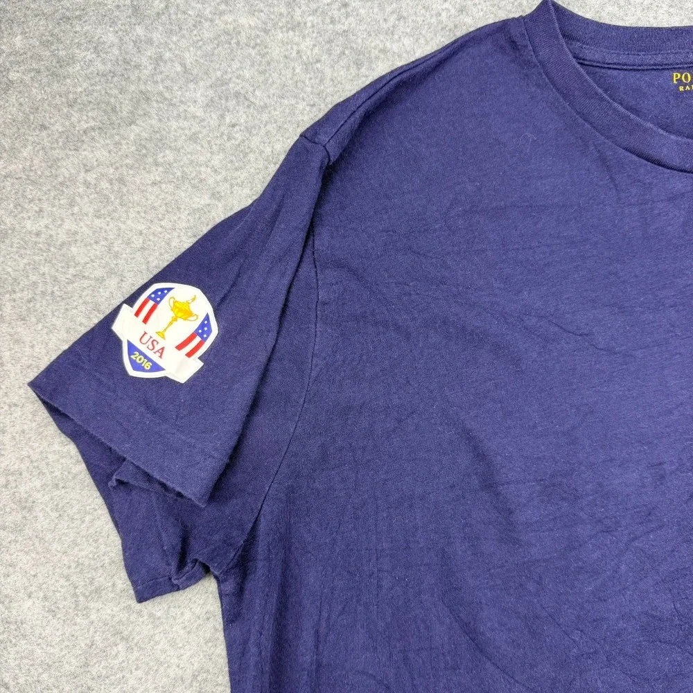 Ryder Cup 2016 Polo Golf Ralph Lauren USA 12 Strong T-Shirt Men’s Medium Navy